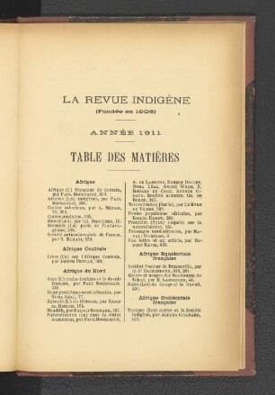 La Revue Indigène.