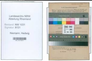 Entnazifizierung Hedwig Niemann , geb. 08.08.1911 ()