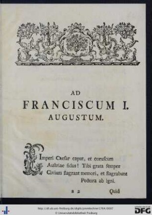 Ad Franciscum I. Augustum.
