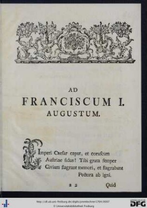 Ad Franciscum I. Augustum.