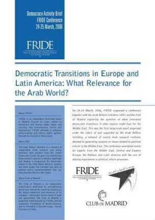 Democratic transitions in Europe and Latin America : what relevance for the Arab world ?