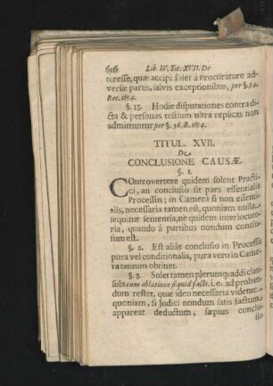 Titul. XVII. De Conclusione Causae.