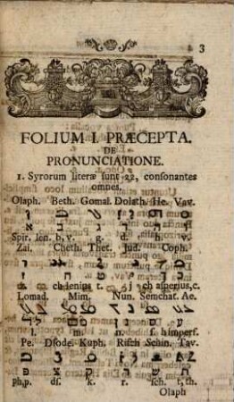 Trifolium ..., sive nova grammaticae biblicae methodus, qua ... explicare biblia ... possis, [3.] Trifolium syriacum. - 1759. - 47 S.