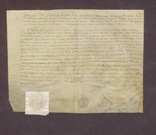 Johann, Bischof zu Paros und des Bischofs zu Straßburg, Armand Gaston, Weihbischof und Vicarius generalis in spiritualibus, bestätigt den Bernhard Beck als Abt des Klosters Schwarzach