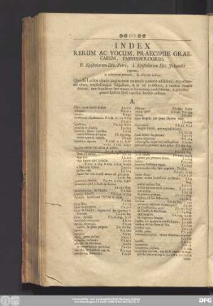 Index Rerum Ac Vocum, Praecipue Graecarum, Emphasiologicus.