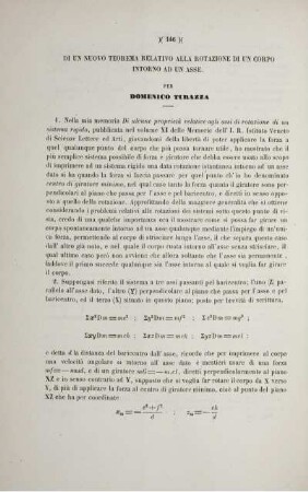 Di un nuovo teorema relativo alla rotazione di un corpo intorno ad un asse.
