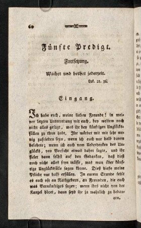 60-72, Fünfte Predigt. Fortsetzung