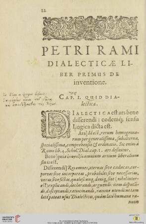 Petri Rami Dialecticae Liber Primus de inventione