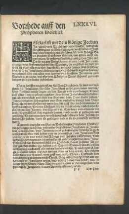 Vorrhede auff den Propheten Hesekiel.