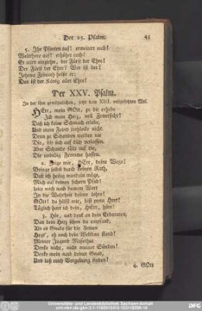 Der XXV. Psalm.