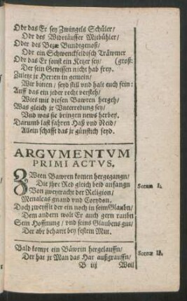 Argumentum Primi Actus.