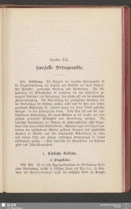 Zweiter Teil. Spezielle Petrographie