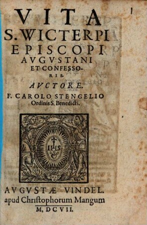 Vita S. Wicterpi Episcopi Avgvstani Et Confessoris