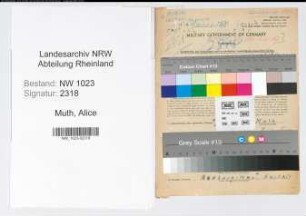 Entnazifizierung Alice Muth , geb. 30.04.1902 (Pflegerin)