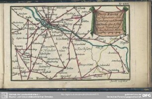 No. XXVI. Post-Route von Hanover, über Nienburg, nach Bremen und Stade, über Zelle nach Hamburg