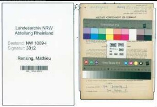 Entnazifizierung Mathieu Rensing , geb. 10.02.1900 (Gastwirt)