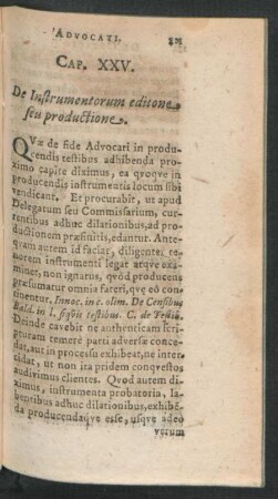 Cap. XXV. De Instrumentorum editione seu productione.