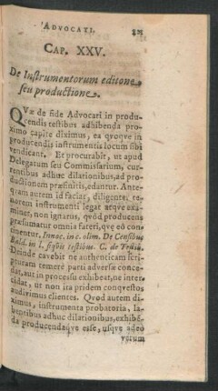 Cap. XXV. De Instrumentorum editione seu productione.