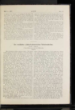 Die westlichen sibirisch-chinesischen Verkehrsstraßen.