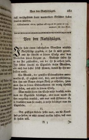 Von den Rathschlägen.