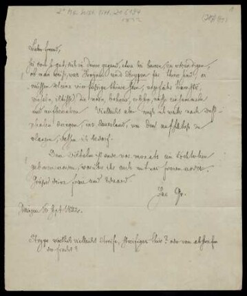 Brief von Jacob Grimm an Paul Wigand