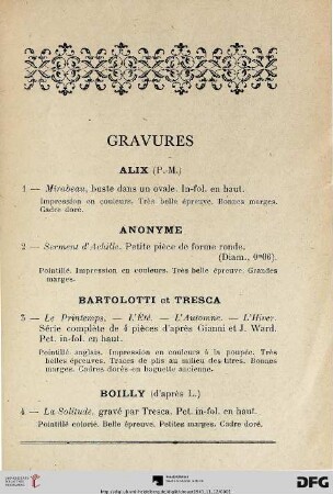 Gravures (Nr. 1-66)