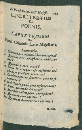 Caput Primum De Poena Criminis Laesae Maiestatis.