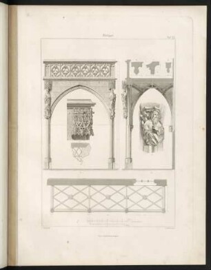 Taf. VII, Stuttgart, Spitalkirche: Details der steinernen Empore