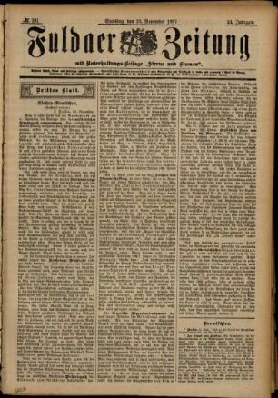 Dritte Ausgabe vom Samstag, den 13. November 1897.