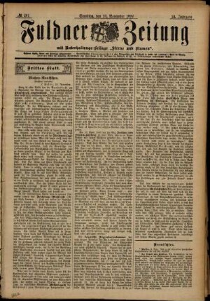 Dritte Ausgabe vom Samstag, den 13. November 1897.