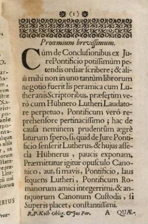 Obligatio & Jus Parochorum, Hoc Est Quaestiones Variae Ad Obligationem & Jus Parochorum pertinentes, 1