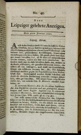 No. 45. Den 4ten Junius 1790.