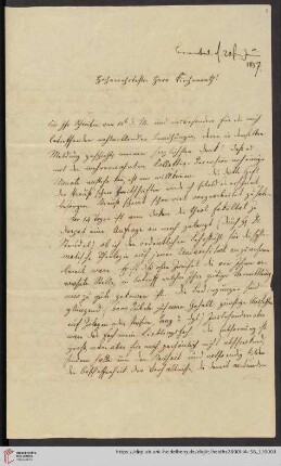 Korrespondenz Isaak Dorner / Carl Ullmann: Brief von Isaak August Dorner an Carl Ullmann