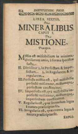 Liber Sextus. De Mineralibus.