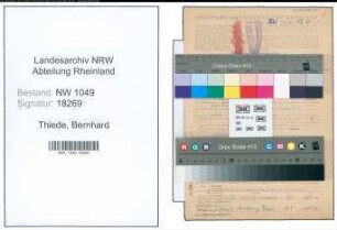 Entnazifizierung Bernhard Thiede , geb. 13.07.1905 (Steuersekretaer)