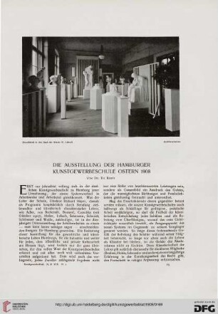 Die Ausstellung der Hamburger Kunstgewerbeschule Ostern 1908