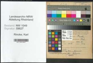 Entnazifizierung Karl Rincke , geb. 21.03.1893 (Lehrer)