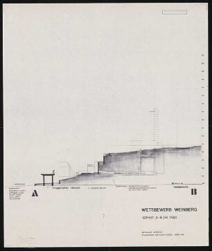 Siedlung Weinberg, Kassel: Schnitt A-B 1:500