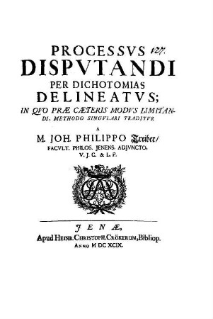 Processus disputandi per dichotomias delineatus
