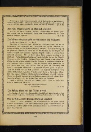 Feindliche Gegenangriffe am Kemmel gescheitert.