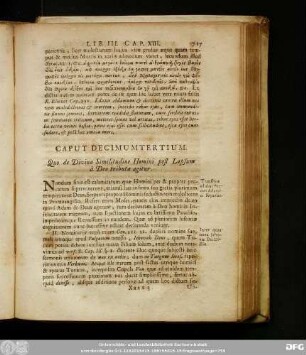 Caput Decimumtertium. Quo de Divina Similitudine Homini post Lapsum à Deo tributa agitur.
