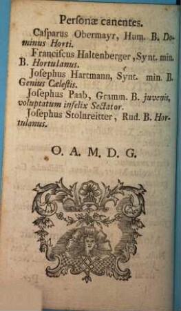 Poena contemptus impii : scenae partheniae argumentum cum Congregatio Media B. V. Mariae ab A. S. novum Magistratum Marianum promulgaret Monachii 20. Nov. 1763 ; [Periocha]