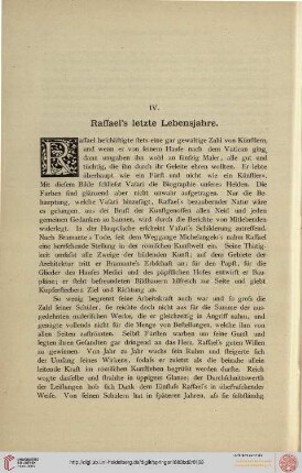 IV. Raffael's letzte Lebensjahre