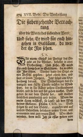 274-286, Siebenzehende Betrachtung