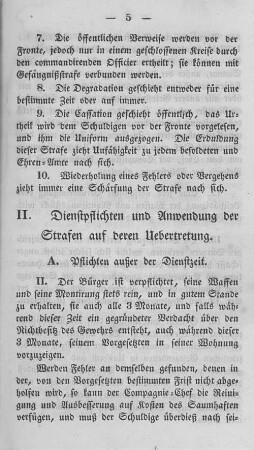 A. Pflichten außer der Dienstzeit.