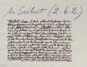 Brief an Willy Seibert