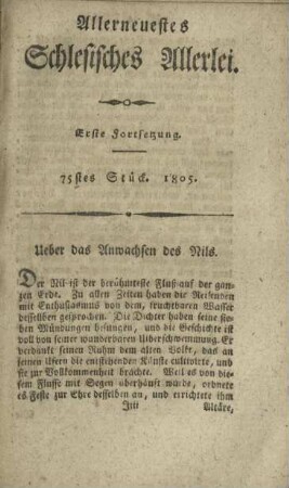 75stes Stück. 1805.