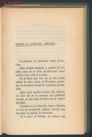 Tendé el poncho, prenda