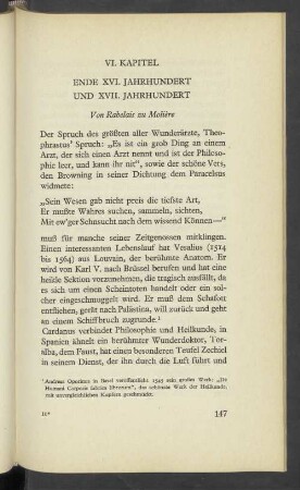 VI. Kapitel Ende XVI. Jahrhundert und XVII. Jahrhundert Von Rabelais zu Morière