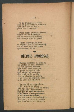 Décimas amorosas